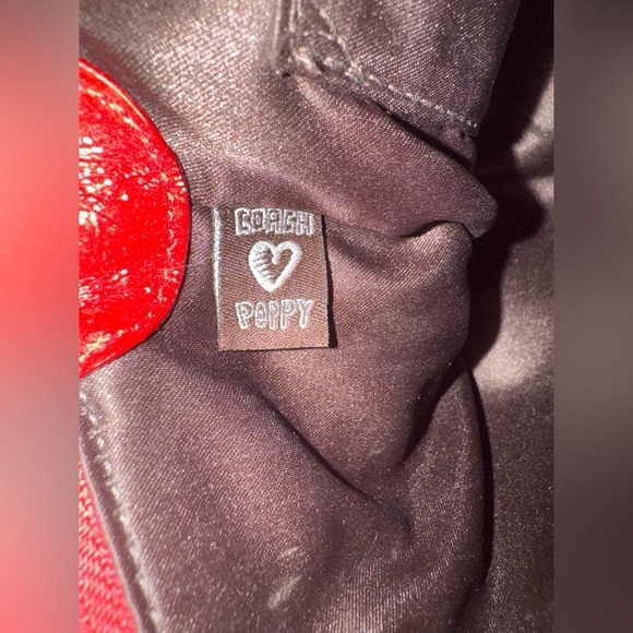 Coach Poppy Crossbody bag purse crimson red monogram signature c travel zipper - Picture 3 of 8